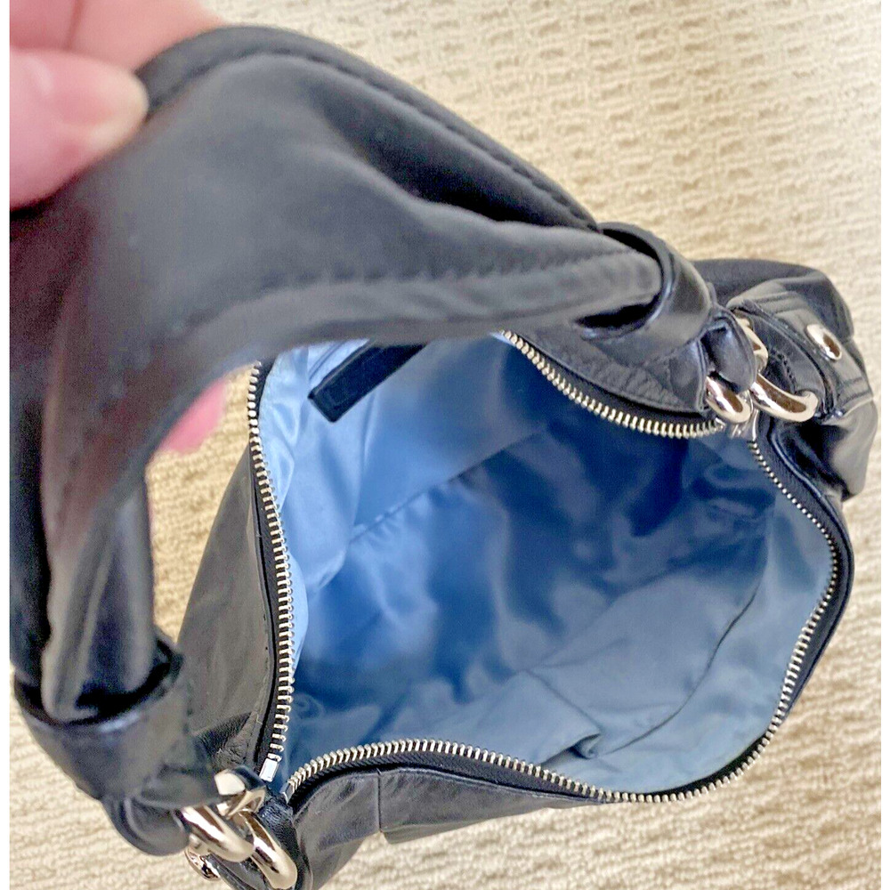COACH Kristin New York Black Leather Satchel Shoulder Bag Purse Silver Hardware - Picture 10 of 12